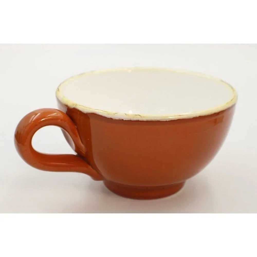 Sur La Table Burnt Orange Ceramic Coffee Tea Soup Mug Cup Made In Italy
